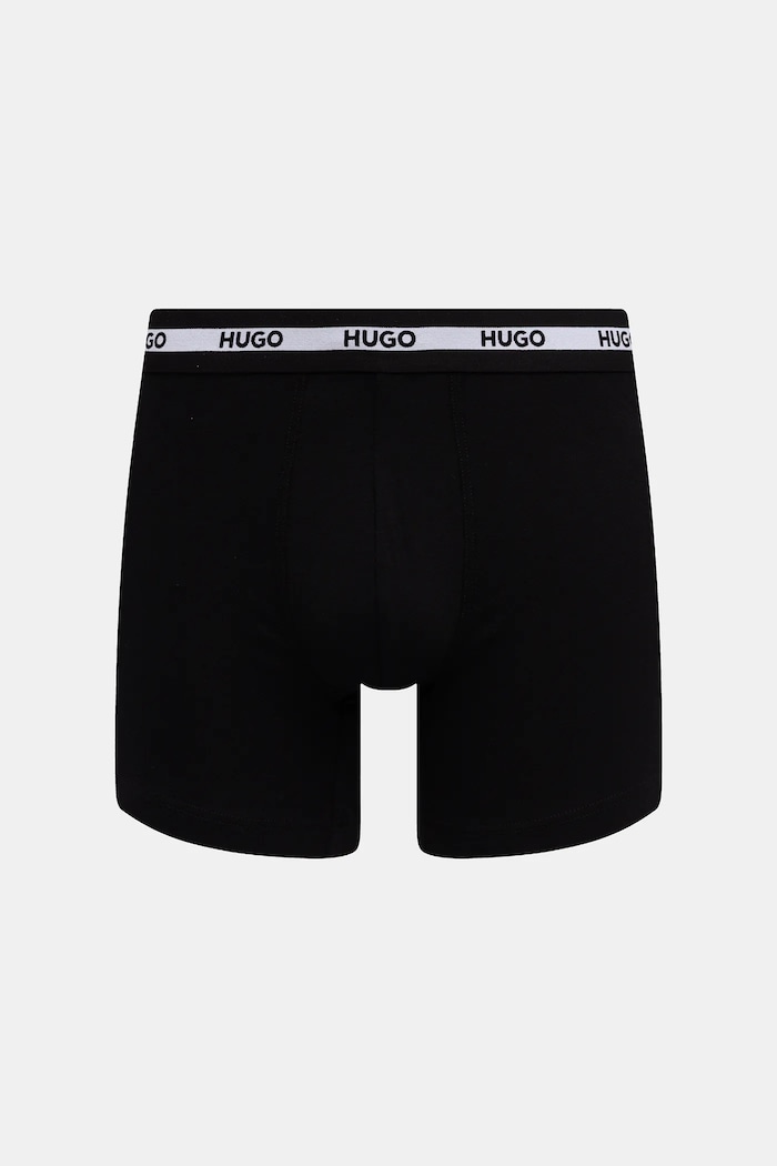 HUGO boxeri bărbați din bumbac cu elastan BOXER BR PLANET DES pachet de 3 50545674 negru SS26