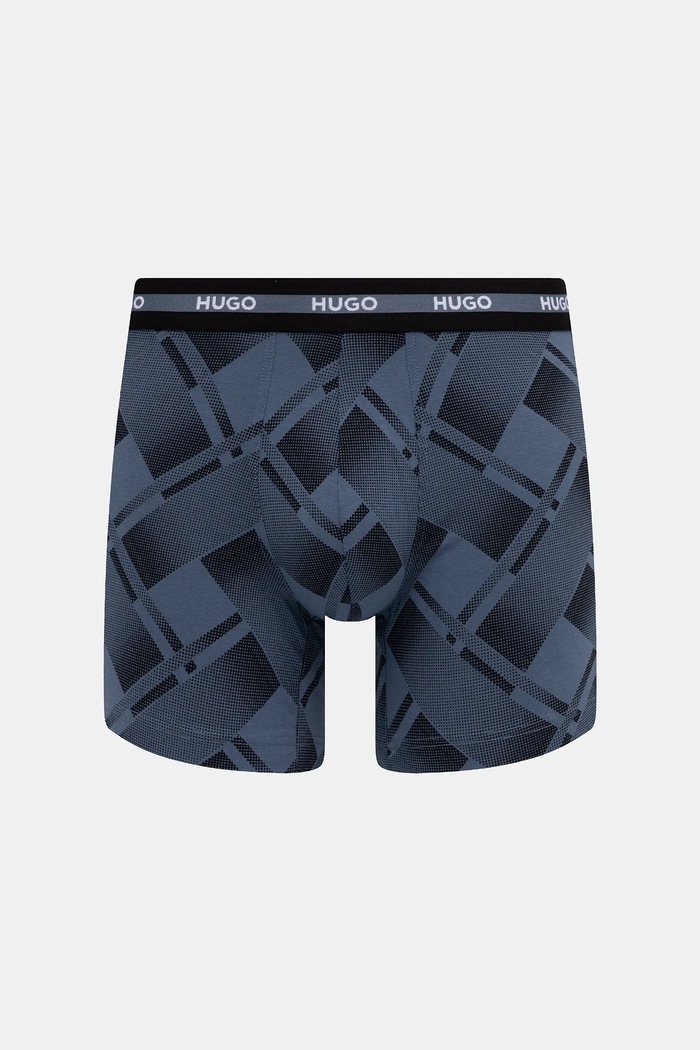 Îmbrăcăminte HUGO boxeri bărbați din bumbac cu elastan BOXER BR PLANET DES pachet de 3 50545674 negru