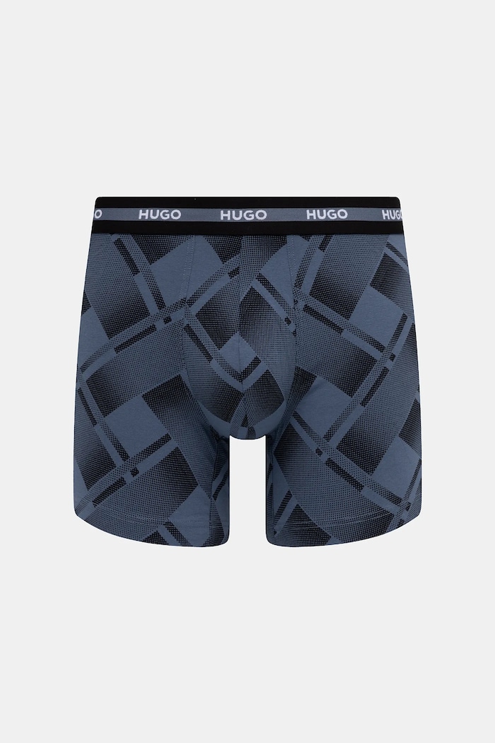 Îmbrăcăminte HUGO boxeri bărbați din bumbac cu elastan BOXER BR PLANET DES pachet de 3 50545674 negru