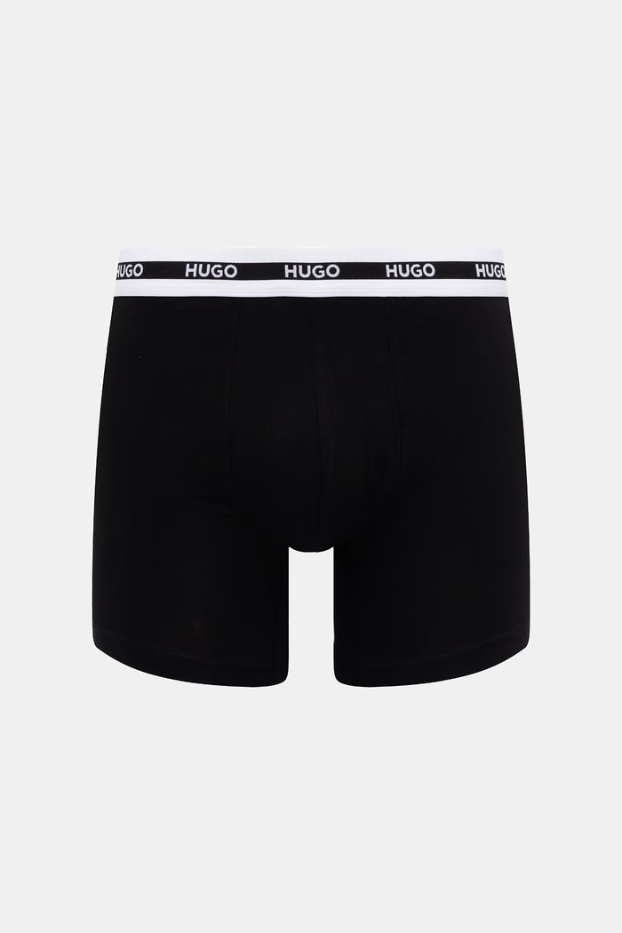 HUGO boxeri bărbați bumbac cu elastan BOXER BR PLANET DES pachet de 3 50545674 negru SS26