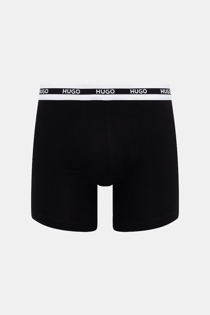 HUGO boxeri bărbați bumbac cu elastan BOXER BR PLANET DES pachet de 3 50545674 negru SS26
