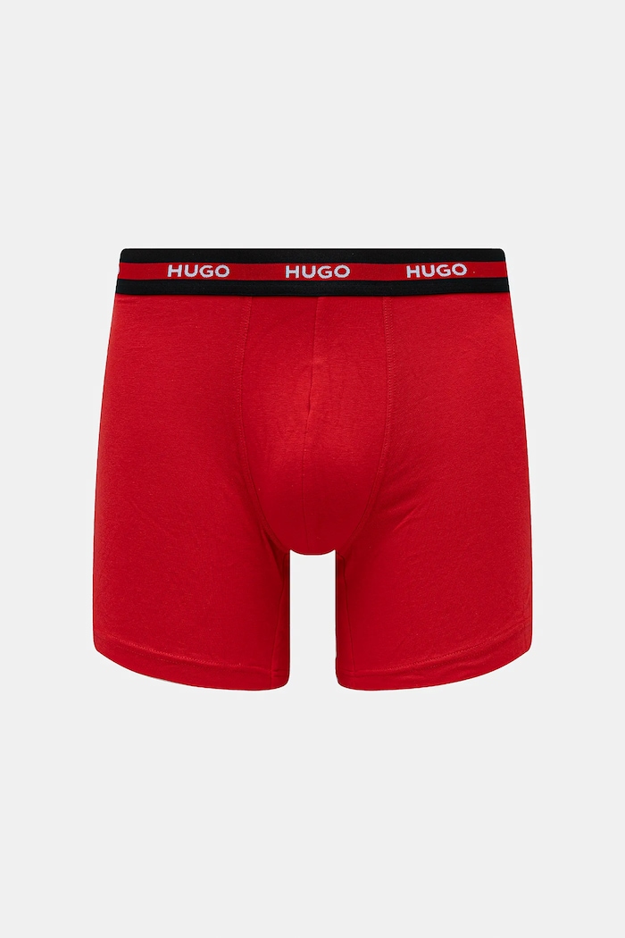 HUGO boxeri bărbați din bumbac cu elastan BOXER BR PLANET DES pachet de 3 50545674 negru SS26