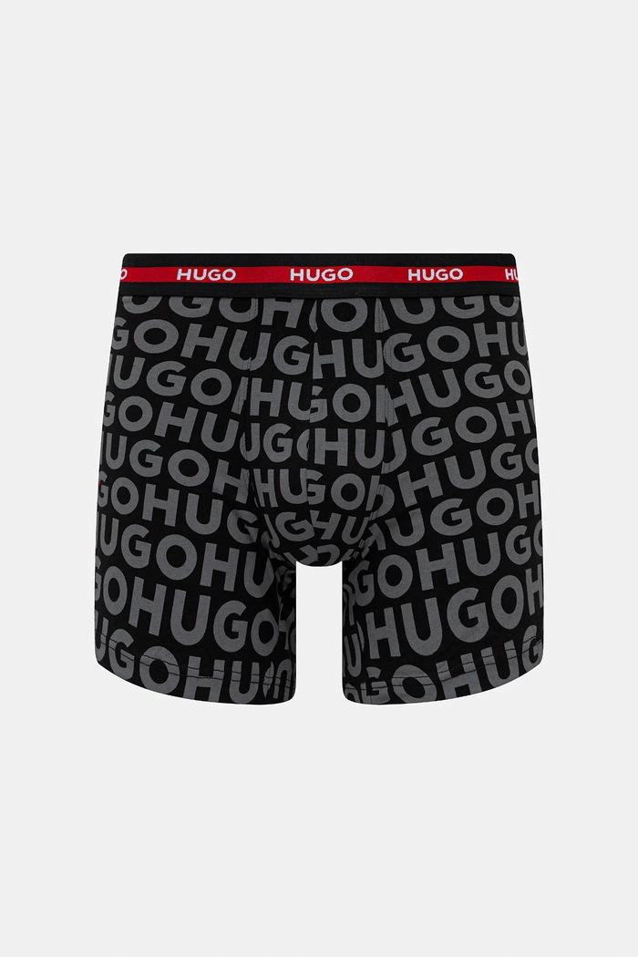 Îmbrăcăminte HUGO boxeri bărbați din bumbac cu elastan BOXER BR PLANET DES pachet de 3 50545674 negru