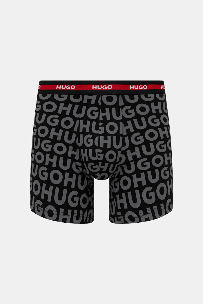 Îmbrăcăminte HUGO boxeri bărbați din bumbac cu elastan BOXER BR PLANET DES pachet de 3 50545674 negru