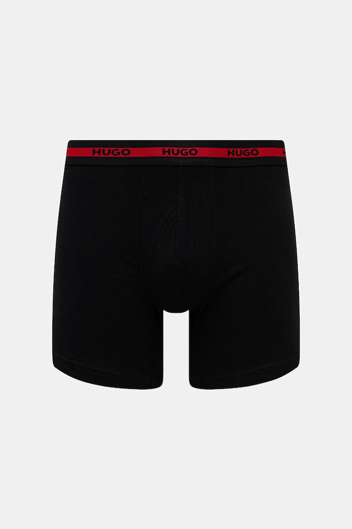 HUGO boxeri bărbați din bumbac cu elastan BOXER BR PLANET DES pachet de 3 negru 50545674
