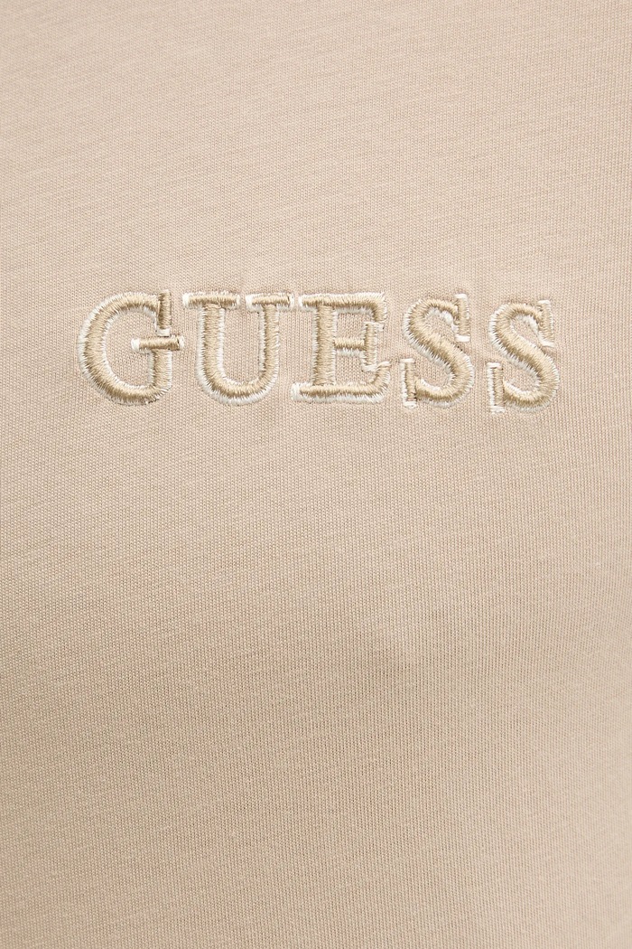 Bavlněné pyžamové tričko s dlouhým rukávem Guess U5RI00.KCAM1 béžová