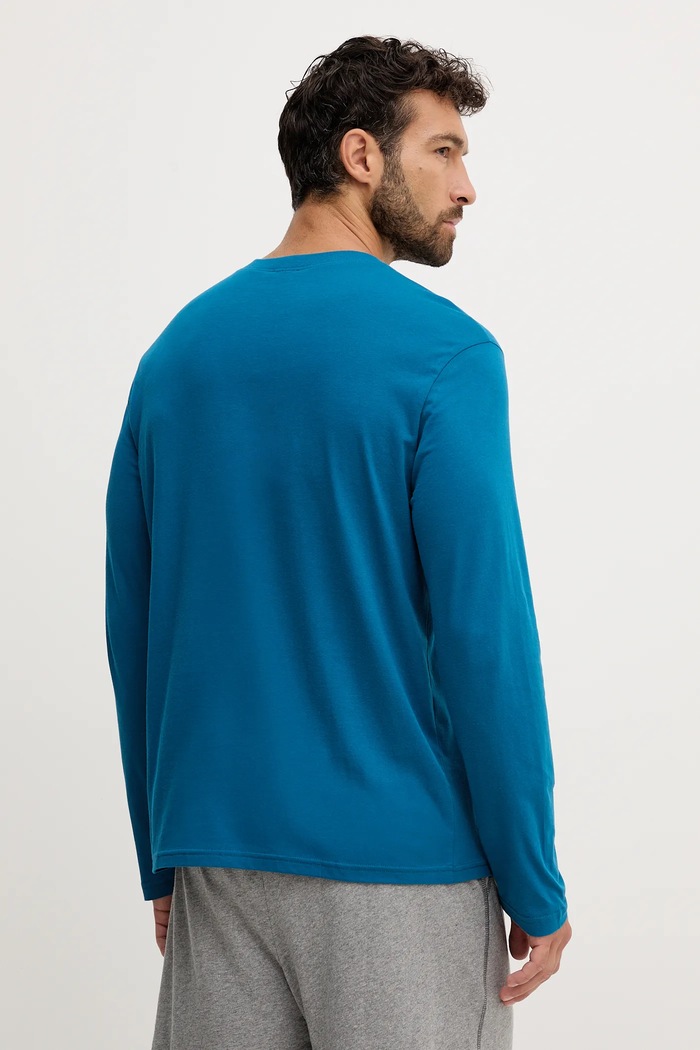 Odzież United Colors of Benetton longsleeve piżamowy bawełniany 30964M021 niebieski