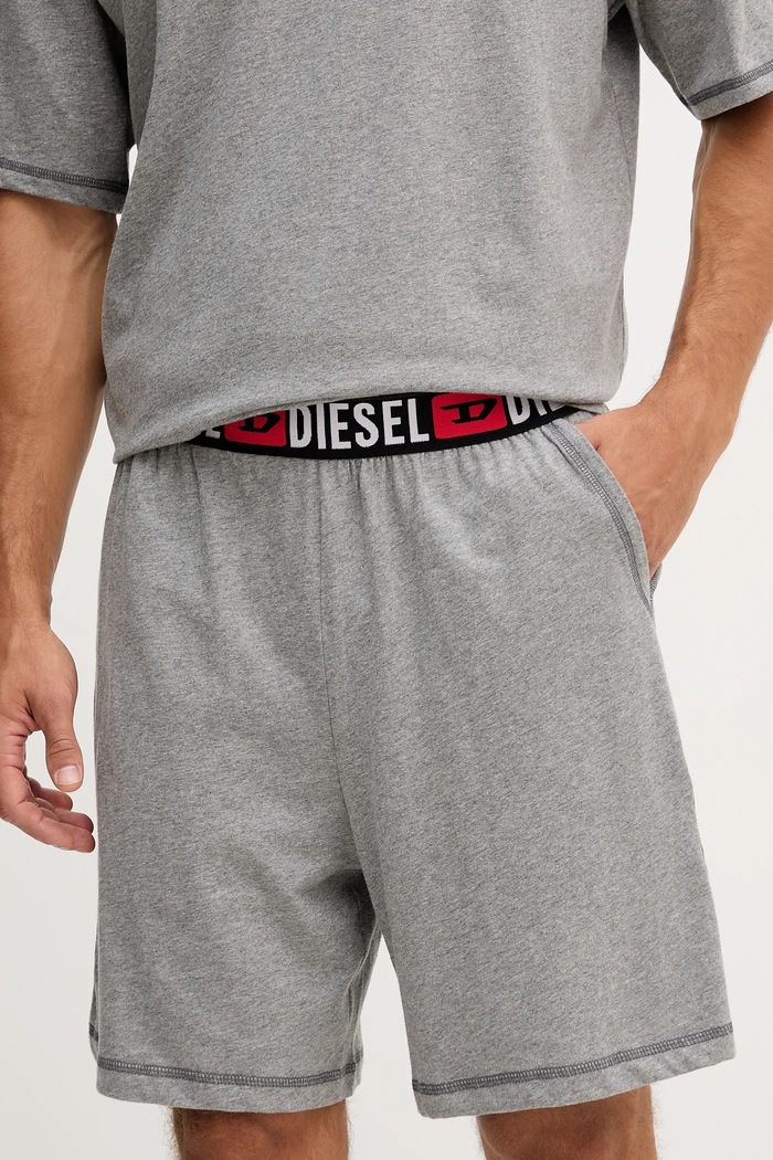 Îmbrăcăminte Diesel set de pijama de bumbac SET-ADAM-D-CORE A19353.0PJBB gri