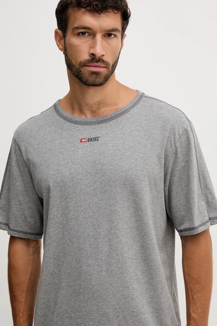 Diesel set de pijama de bumbac SET-ADAM-D-CORE A19353.0PJBB gri