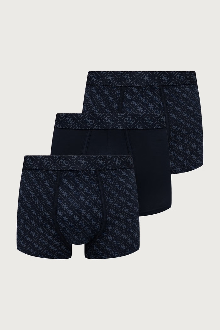 Guess Priliehavé boxerky pánske bavlnené s elastanom 3-pak tmavomodrá U5BG69.K6YW1
