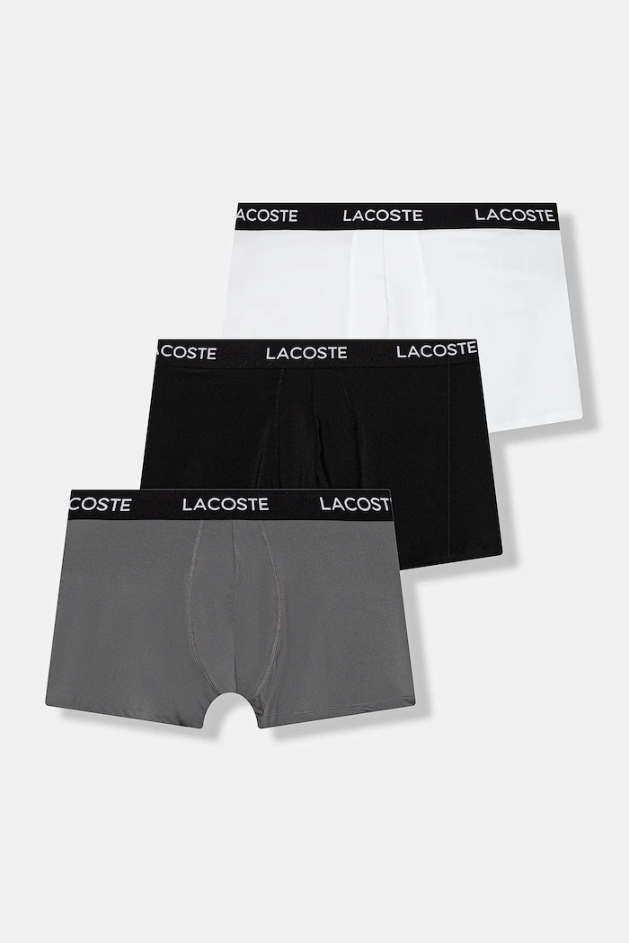 Μποξεράκια Lacoste 3-pack λεπτό μοτίβο γκρί 5H2394