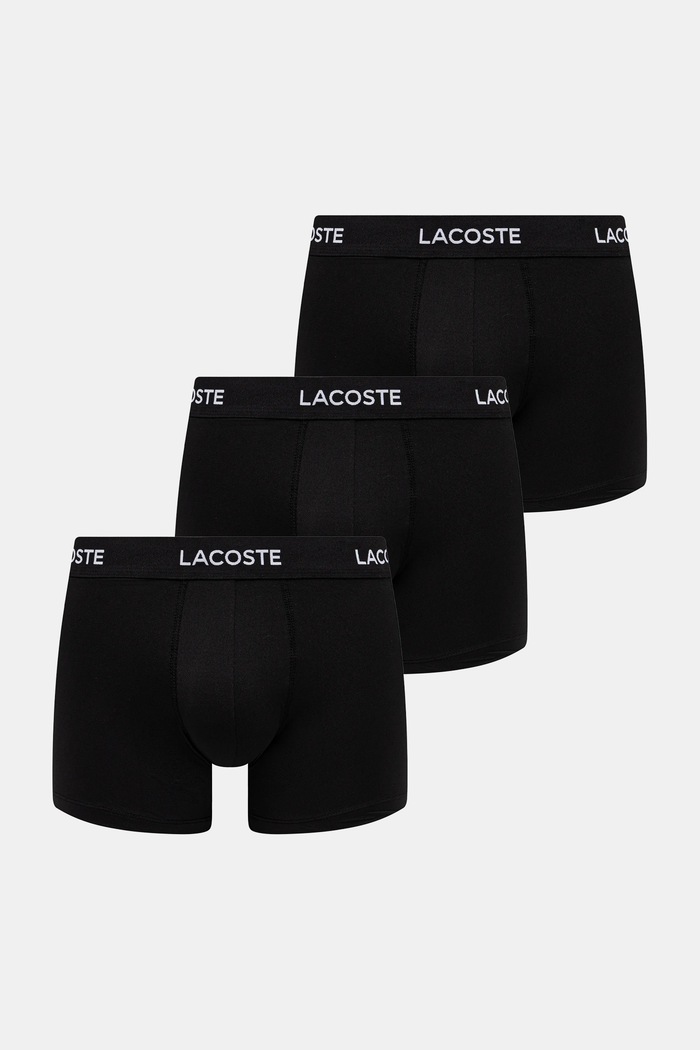 Boxerky Lacoste 3-pak jemný vzor čierna 5H2394