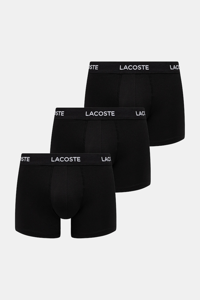 Boxerky Lacoste 3-pak jemný vzor čierna 5H2394