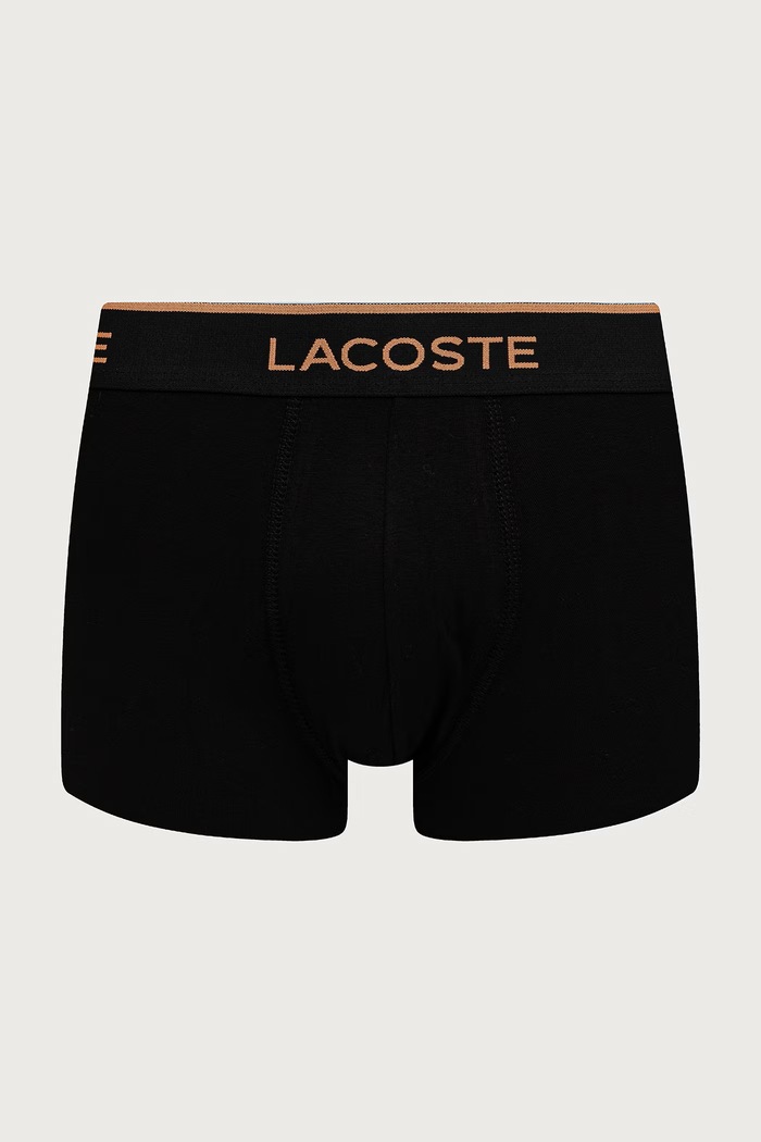Bokserki męskie z bawełną 3-pack Lacoste 5H4967 czarny