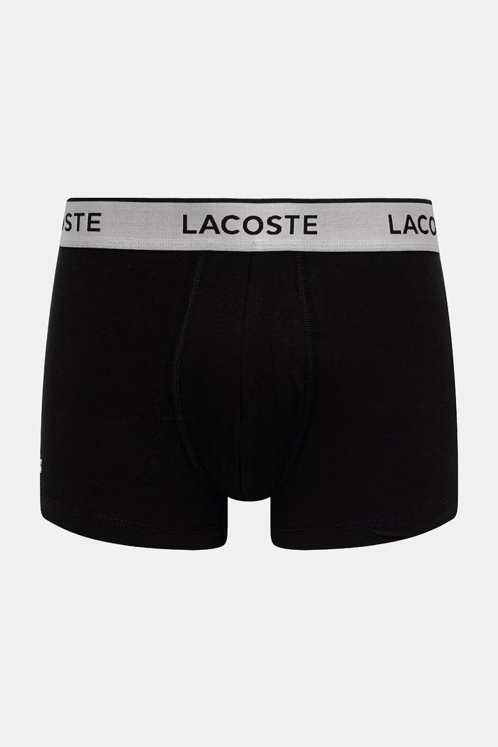 Lacoste priliehavé boxerky pánske s bavlnou 3-pak 5H6428 čierna SS26