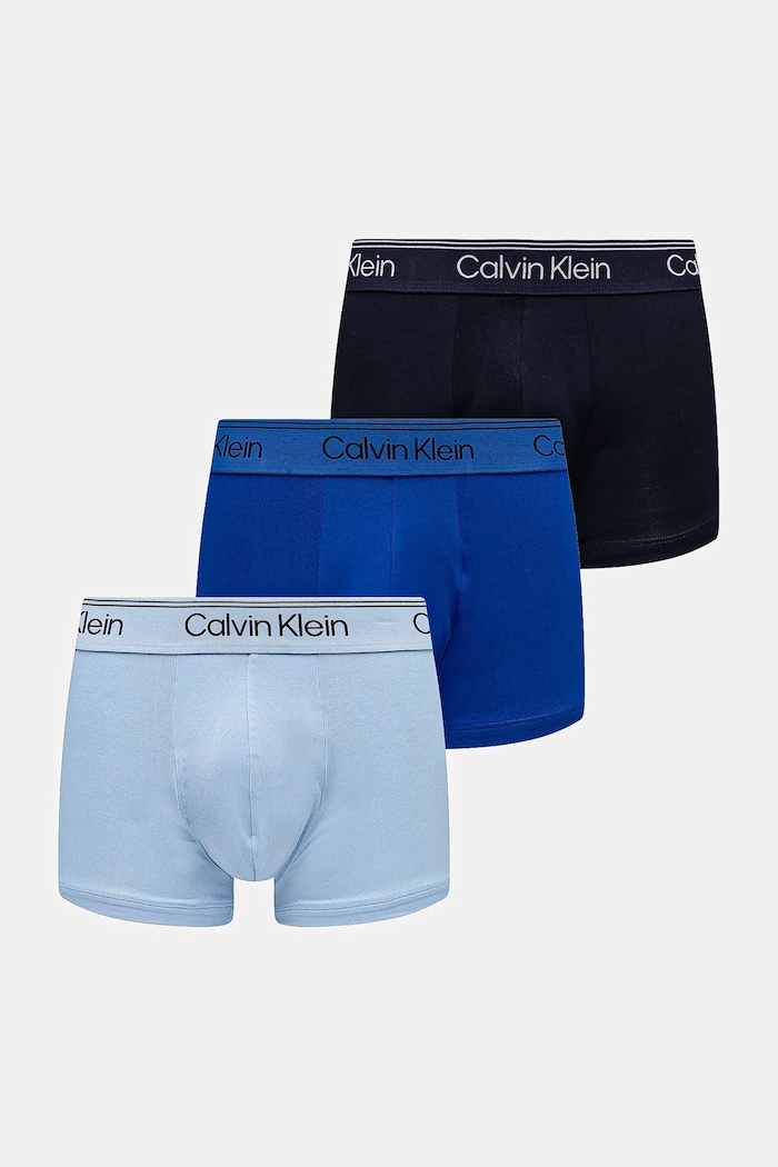 Calvin Klein Underwear Moške oprijete boksarice paket 3 kosov modra LV00NB4409