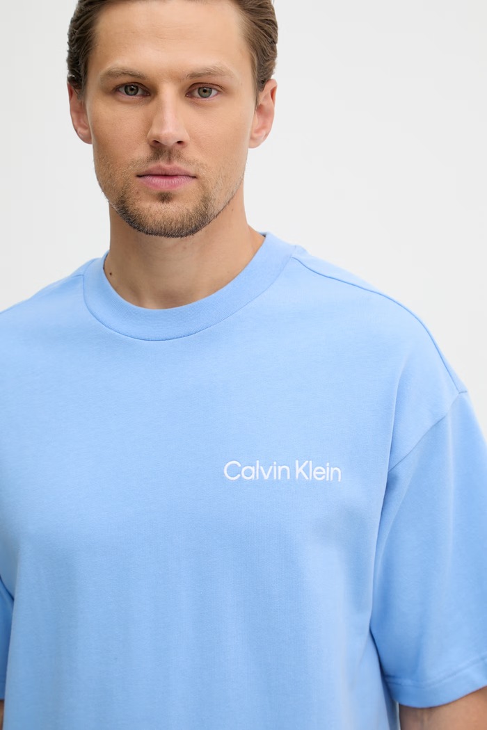 Calvin Klein Underwear dvodelna pižama moška bombažna modra LV00NM2949