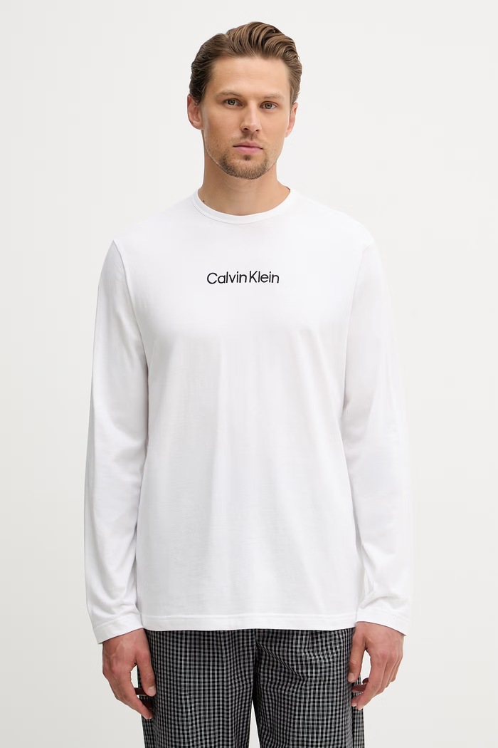 Calvin Klein Underwear dvojdielne pyžamo pánske bavlnené LV00NM2953 biela SS26
