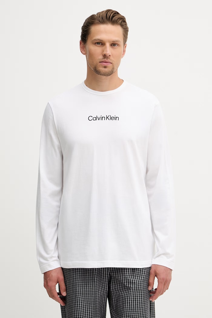 Calvin Klein Underwear dvojdielne pyžamo pánske bavlnené LV00NM2953 biela SS26