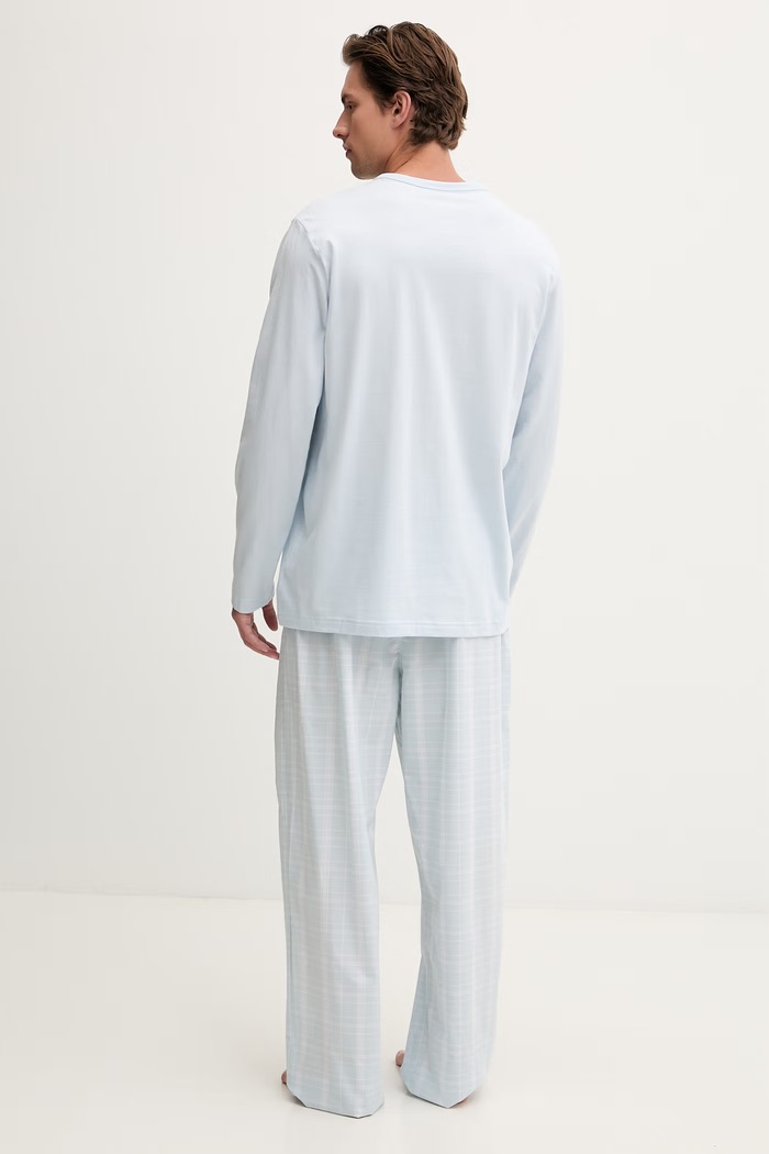 Calvin Klein Underwear piżama dwuczęściowa męska bawełniana LV00NM2953 niebieski SS26