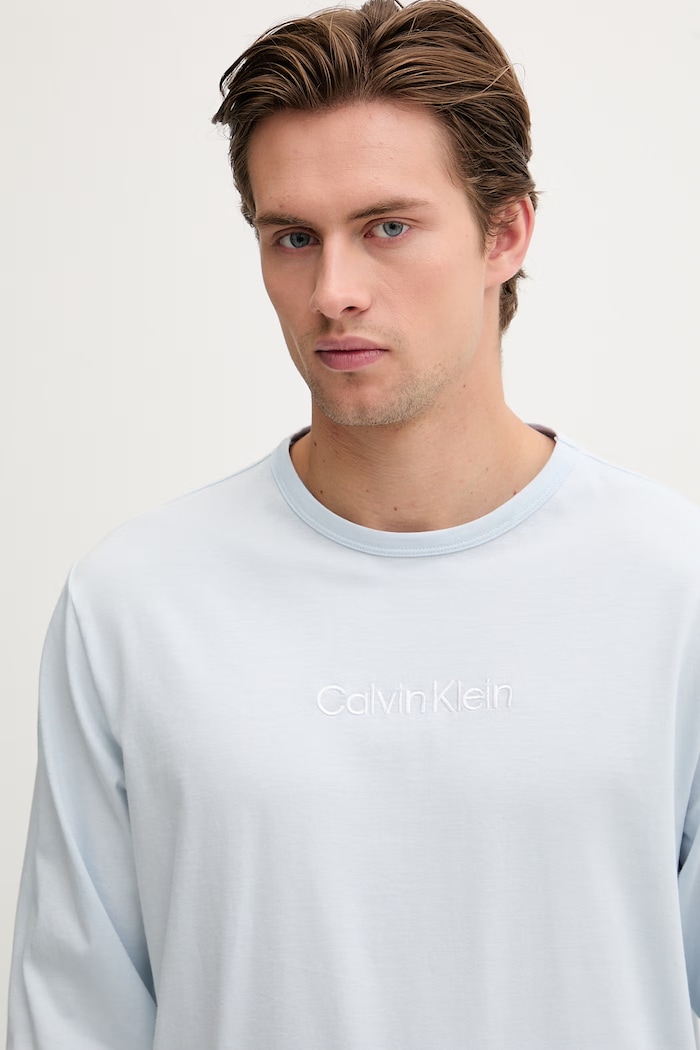 Calvin Klein Underwear piżama dwuczęściowa męska bawełniana niebieski LV00NM2953