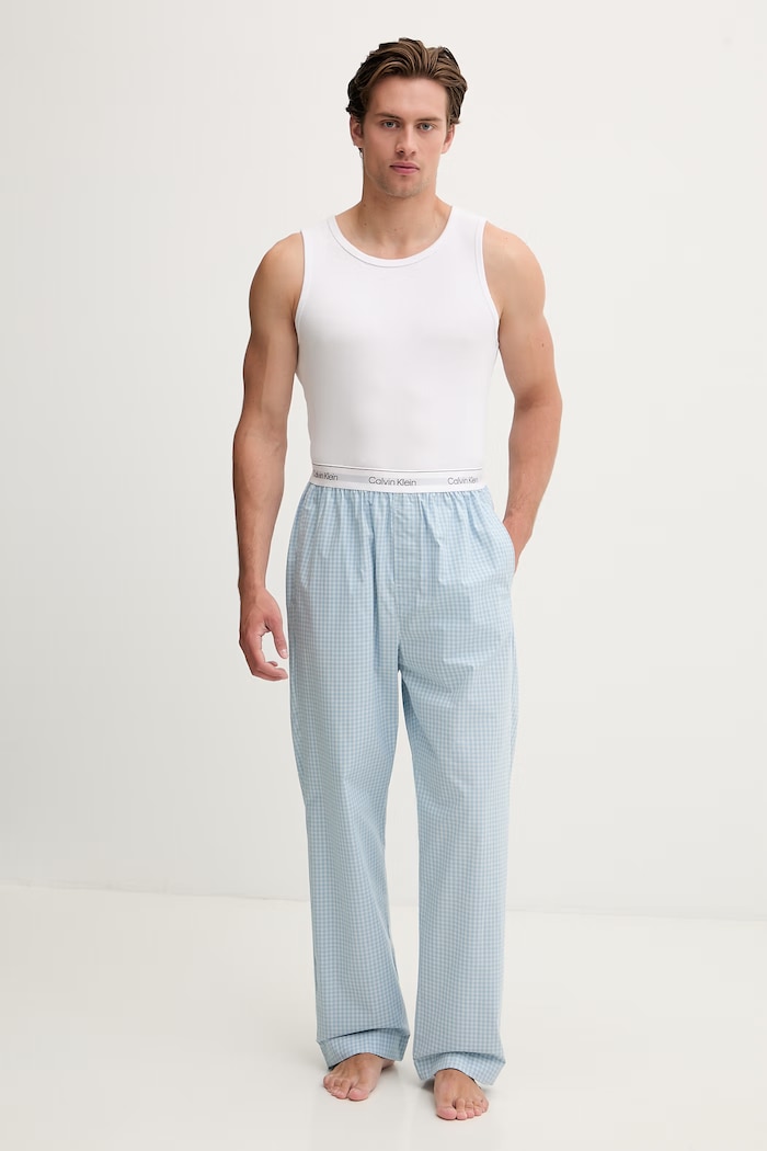 Calvin Klein Underwear spodnie piżamowe męskie bawełniane LV00NM2830 niebieski SS26