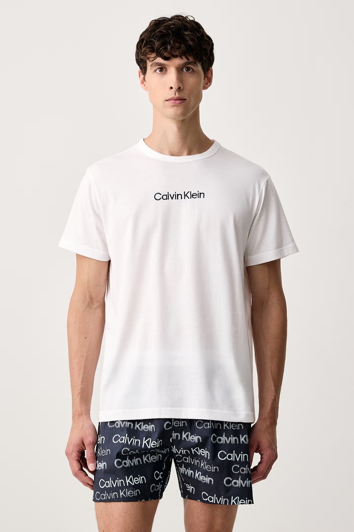 Calvin Klein Underwear Piżama męska bawełniana biały LV00NM2906