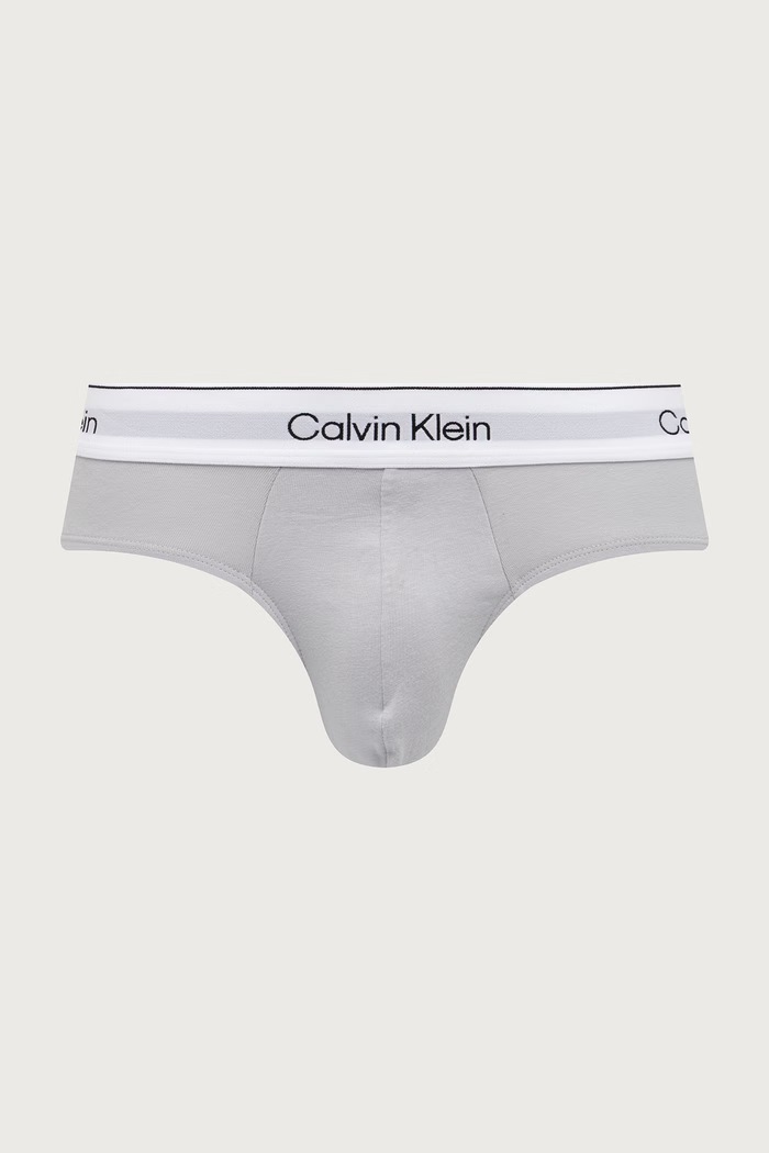 Calvin Klein Underwear Slipy pánske bavlnené s elastanom 3-pak LV00NB4563 sivá AW25