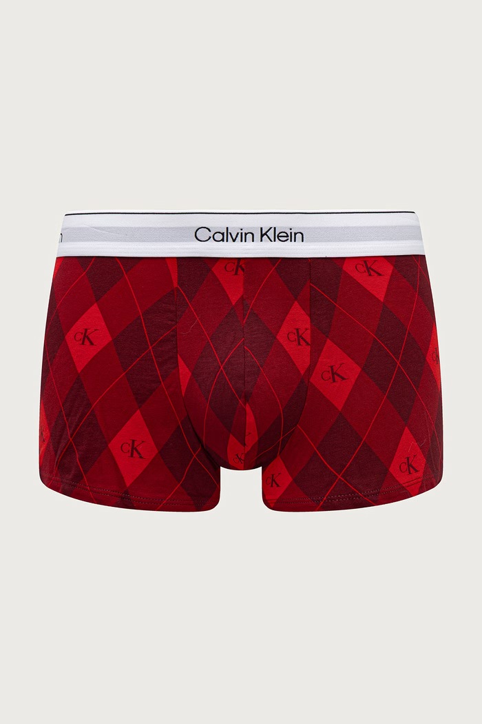 Calvin Klein Underwear Bokserki dopasowane męskie bawełniane z elastanem 3-pack LV00NB4564 bordowy AW25