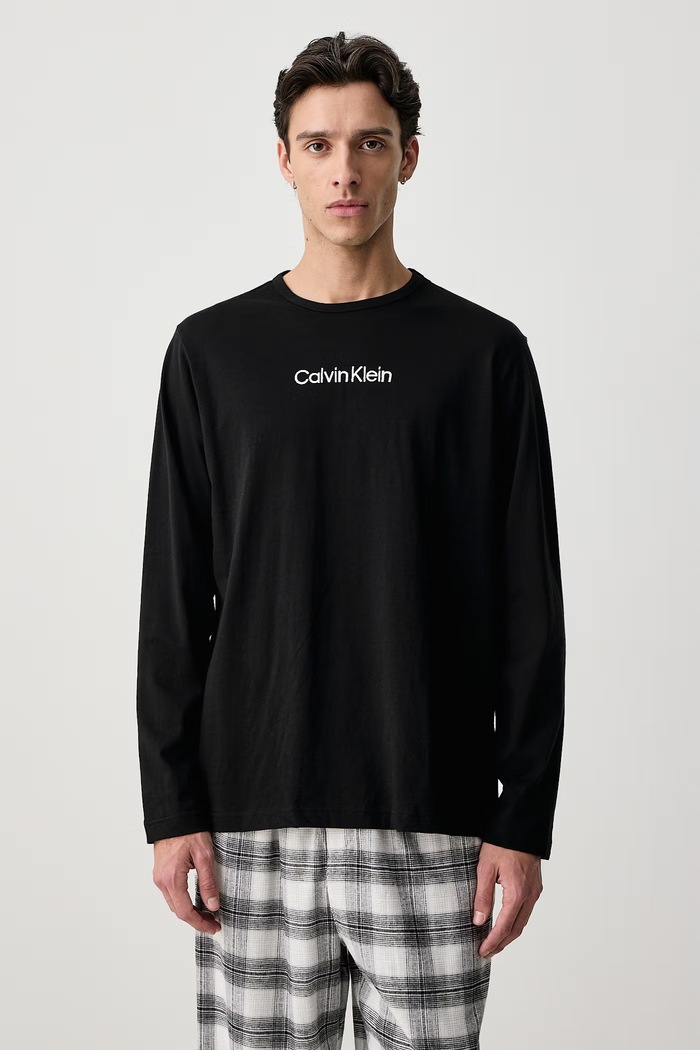 Calvin Klein Underwear Dvoudílné pyžamo pánské bavlněné LV00NM2955 černá AW25