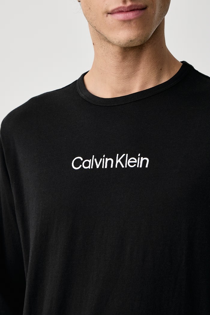 Dvoudílné pyžamo pánské bavlněné Calvin Klein Underwear černá LV00NM2955