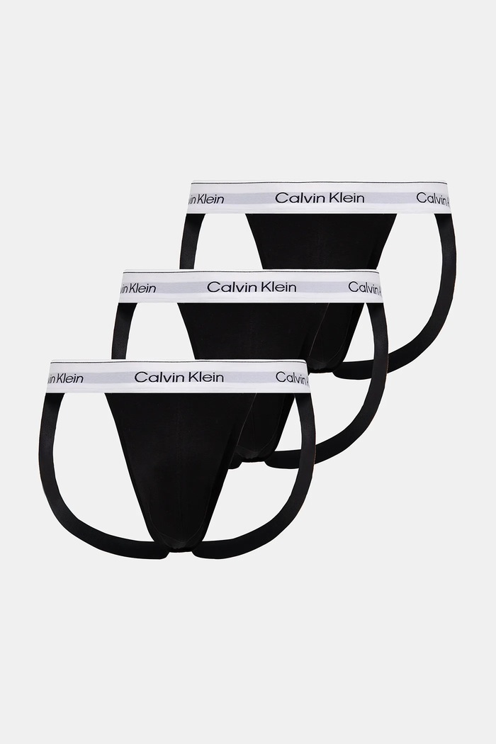Calvin Klein Underwear moške bombažne z elastanom paket 3 kosov Pletenina črna LV00NB4382
