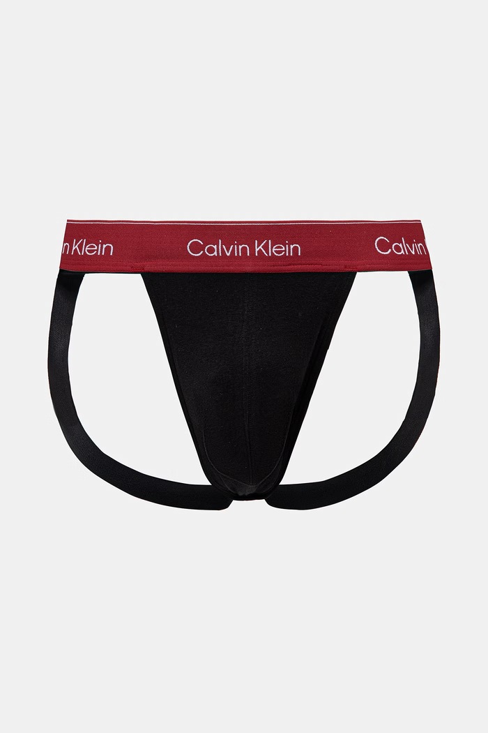 Calvin Klein Underwear Jockstrapy męskie bawełniane z elastanem 3-pack LV00NB4382 czarny SS26