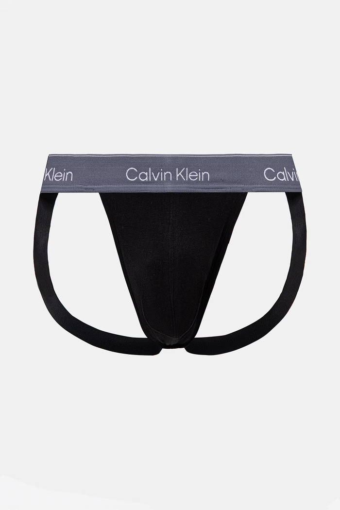 Jockstrapy męskie bawełniane z elastanem 3-pack Calvin Klein Underwear LV00NB4382 czarny