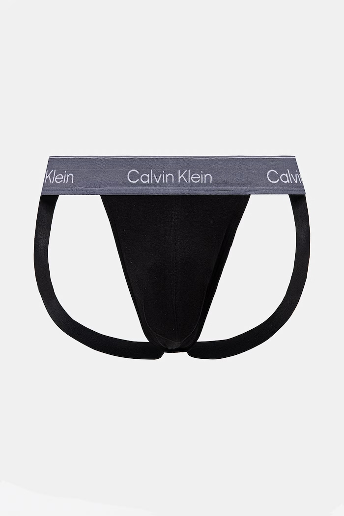 Jockstrapy męskie bawełniane z elastanem 3-pack Calvin Klein Underwear LV00NB4382 czarny
