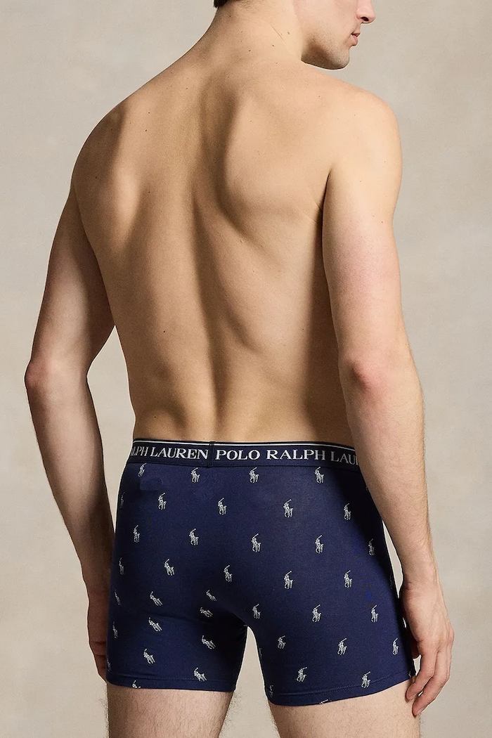 Odzież Polo Ralph Lauren bokserki męskie bawełniane z elastanem 3-pack 714830300 granatowy