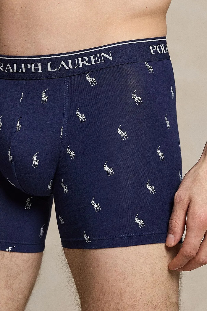 Polo Ralph Lauren bokserki męskie bawełniane z elastanem 3-pack granatowy 714830300