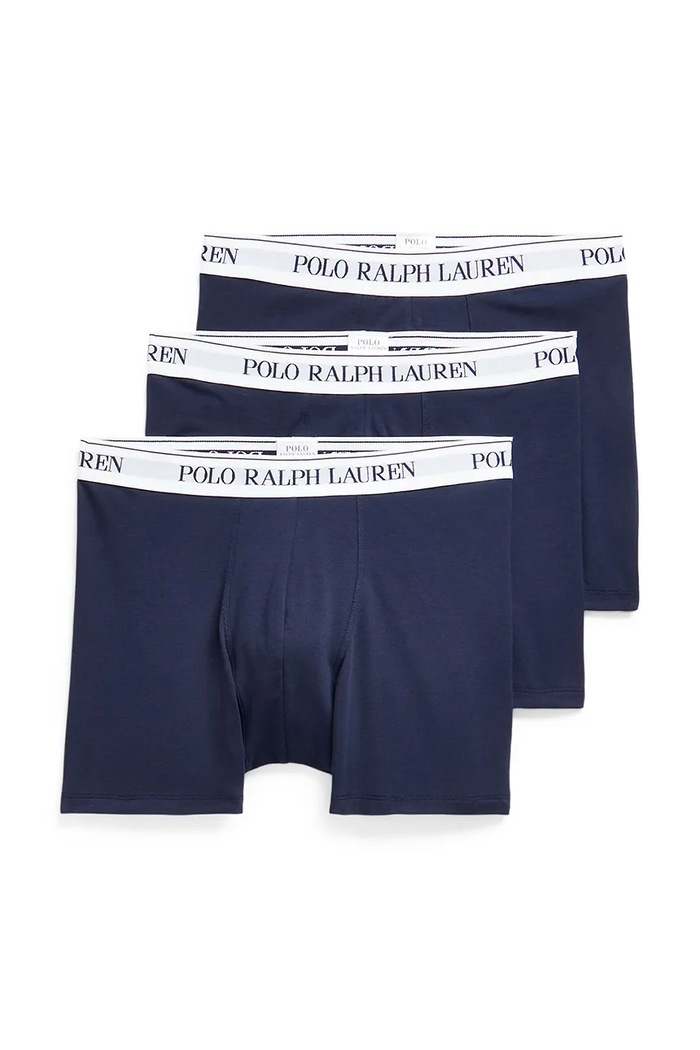 Polo Ralph Lauren boxerky pánske bavlnené s elastanom 3-pak priliehavé boxerky tmavomodrá 714830300