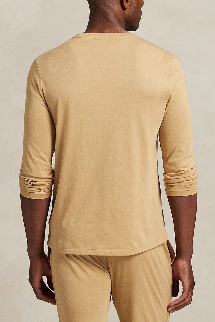 Bavlnené tričko s dlhým rukávom Polo Ralph Lauren 714950582 béžová AW25