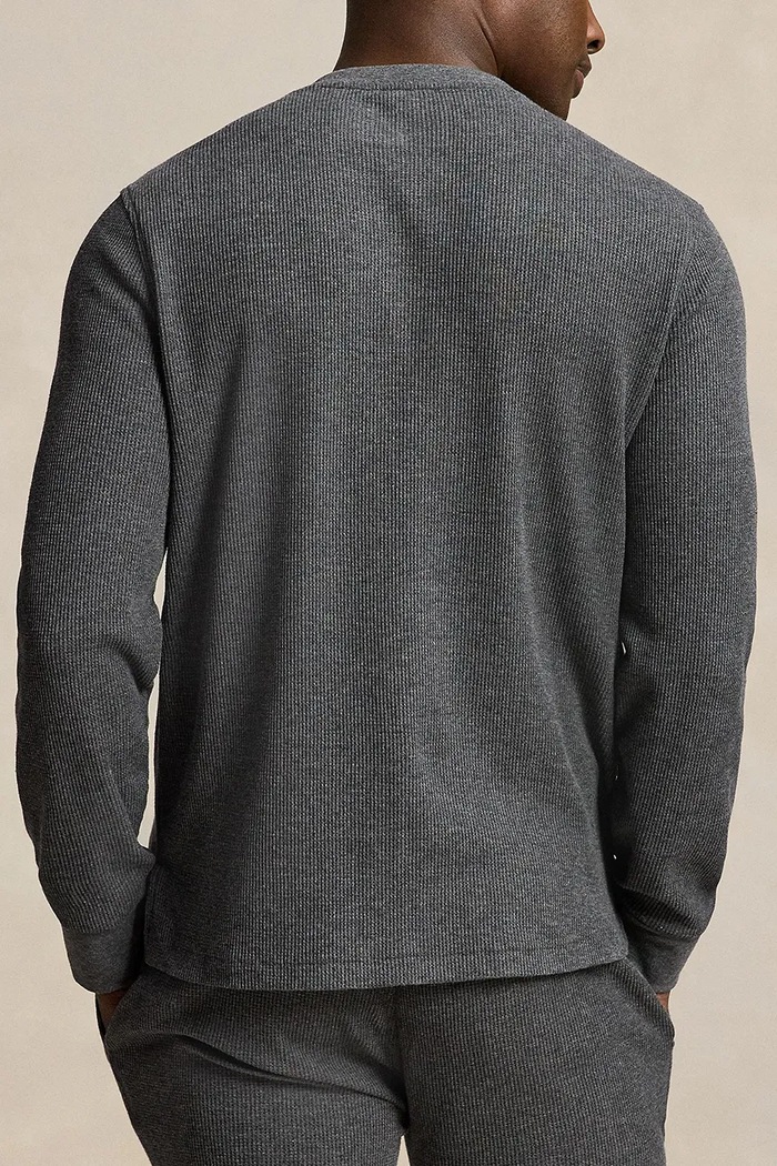 Polo Ralph Lauren Longsleeve piżamowy męski z bawełną 714950609 szary AW25