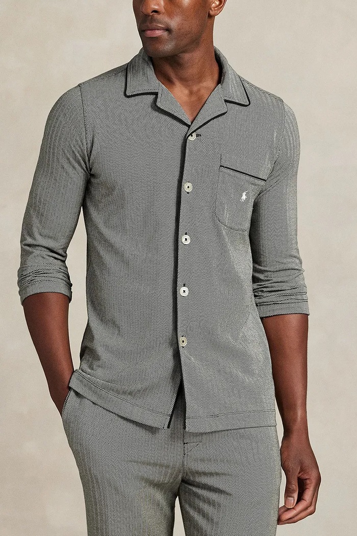 Odzież Polo Ralph Lauren piżama bawełniana 714954321 szary