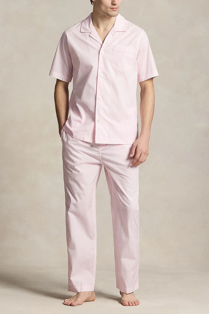 Oblečenie Bavlnená pyžamová košeľa Polo Ralph Lauren 714981415 ružová