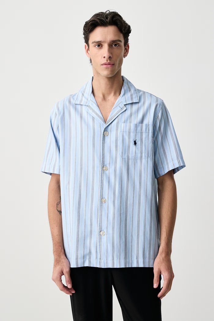 Polo Ralph Lauren Koszula piżamowa męska bawełniana niebieski 714981415