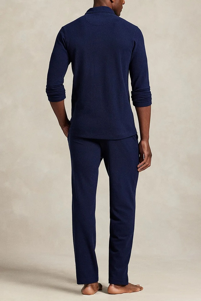 Polo Ralph Lauren piżama bawełniana 714P01952 granatowy AW25
