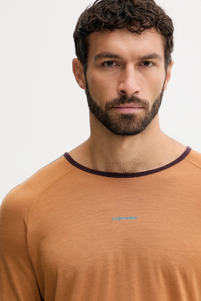 Îmbrăcăminte Icebreaker longsleeve funcțional din lână Merino 200 Oasis IB0A57E10JK1 maro