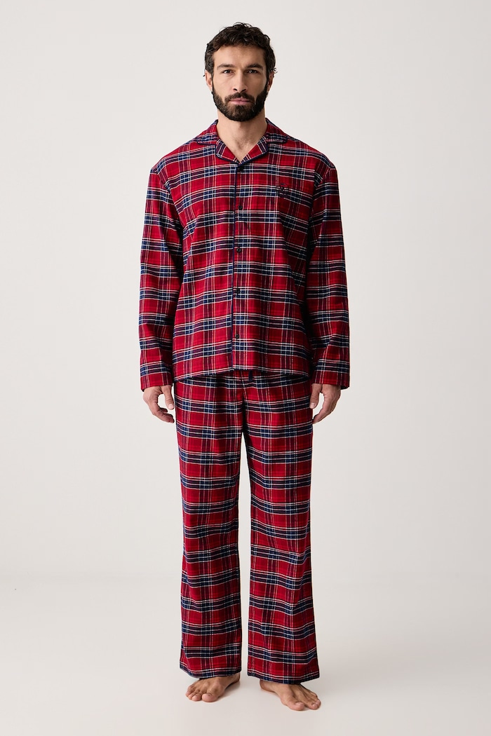 Tommy Hilfiger Piżama dwuczęściowa męska z wiskozą czerwony UM0UM03659