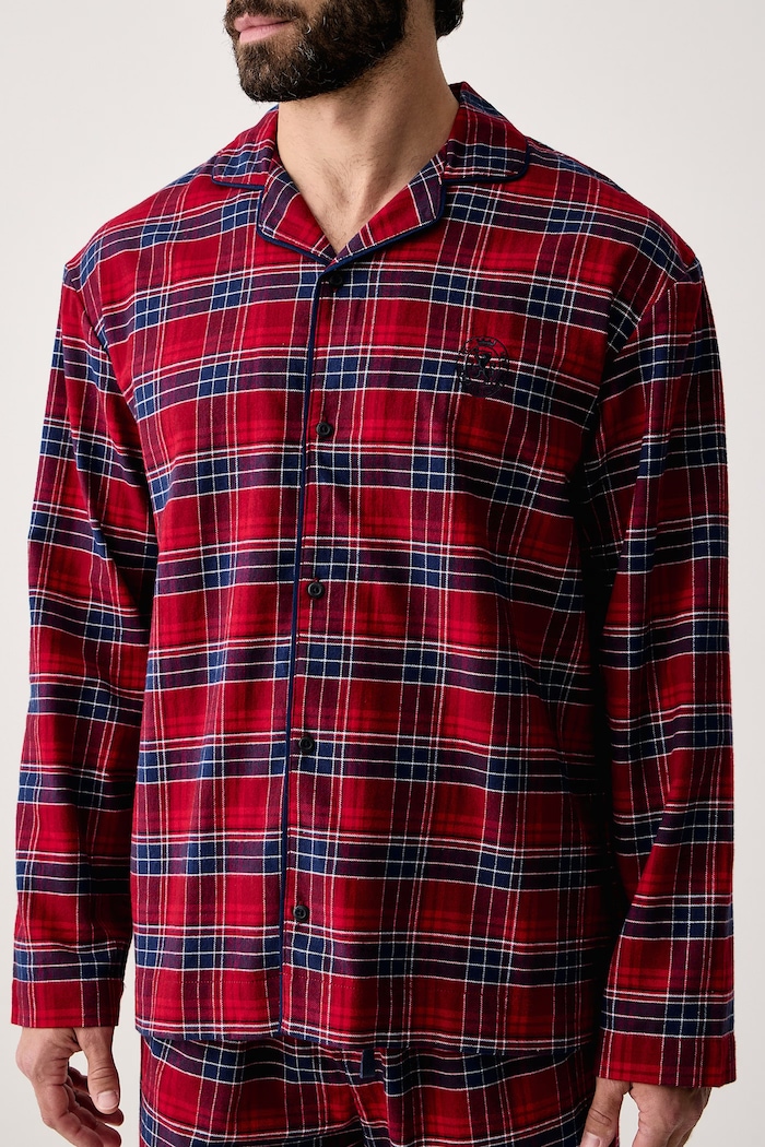 Piżama dwuczęściowa męska z wiskozą Tommy Hilfiger czerwony UM0UM03659