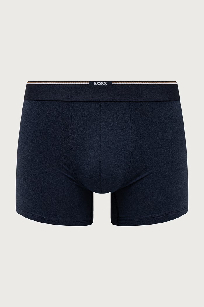 Odzież BOSS Bokserki dopasowane męskie z wiskozą BoxerBr 3P Bamboo 3-pack 50534503 granatowy