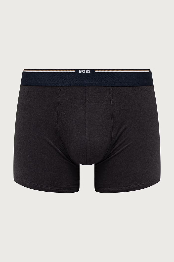 Bokserki dopasowane męskie z wiskozą BoxerBr 3P Bamboo 3-pack BOSS 50534503 granatowy