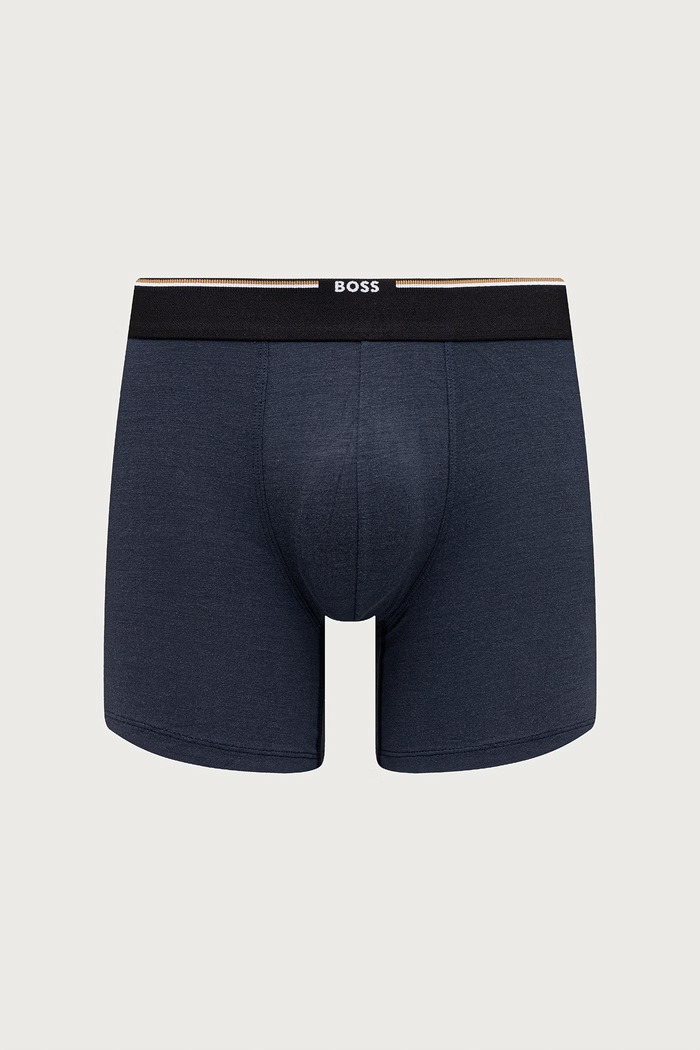 Odzież BOSS Bokserki dopasowane męskie z wiskozą BoxerBr 3P Bamboo 3-pack 50534503 czarny